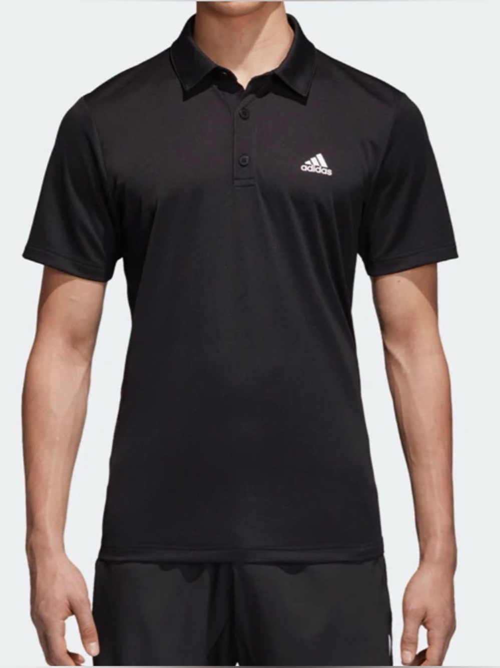 Adidas Youth Black Polo with White Logo